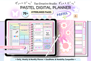 Cute Pastel Pink Digital Planner, a Stationery Template by Tas Creative Studio (Thumbnail 1 of 9)