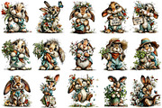Whimsical Spring Bunny Clipart, an Illustration by OK Design (Thumbnail 3 of 6)