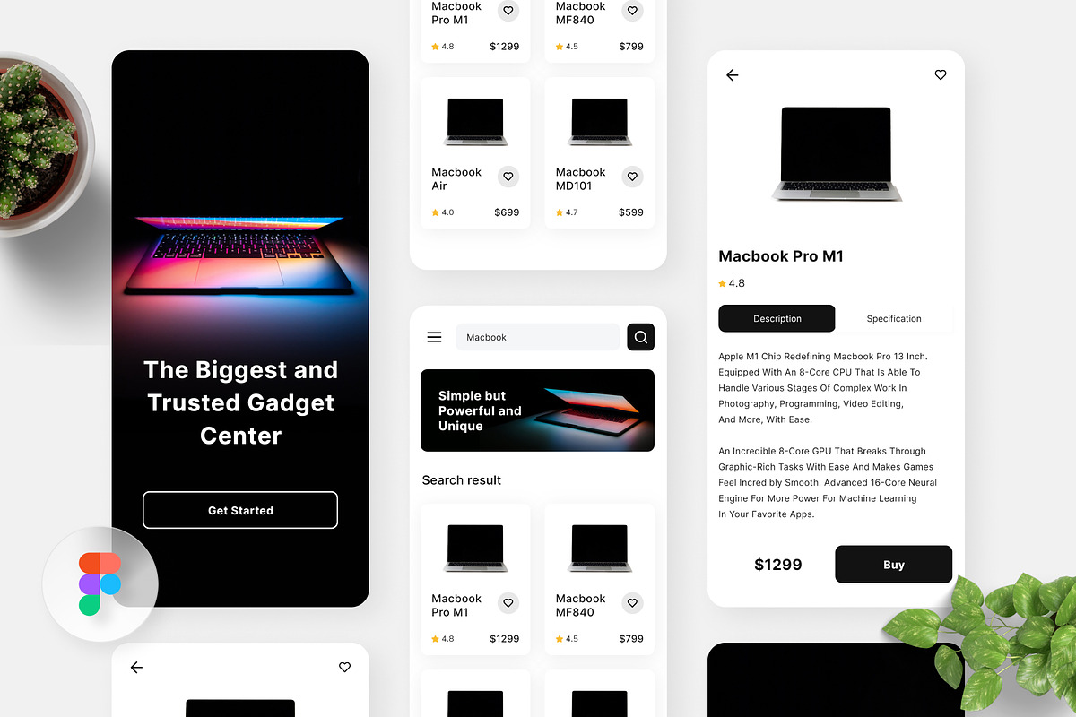 Nuku - Gadget Shop Mobile App, an UI Kit Template by Panen Creative (Photo 1 of 3)