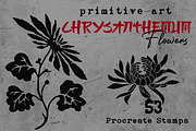 53 Chrysanthemums Stamp Brushes, a Brush Add-On by TheWhiteCatLab (Thumbnail 1 of 4)