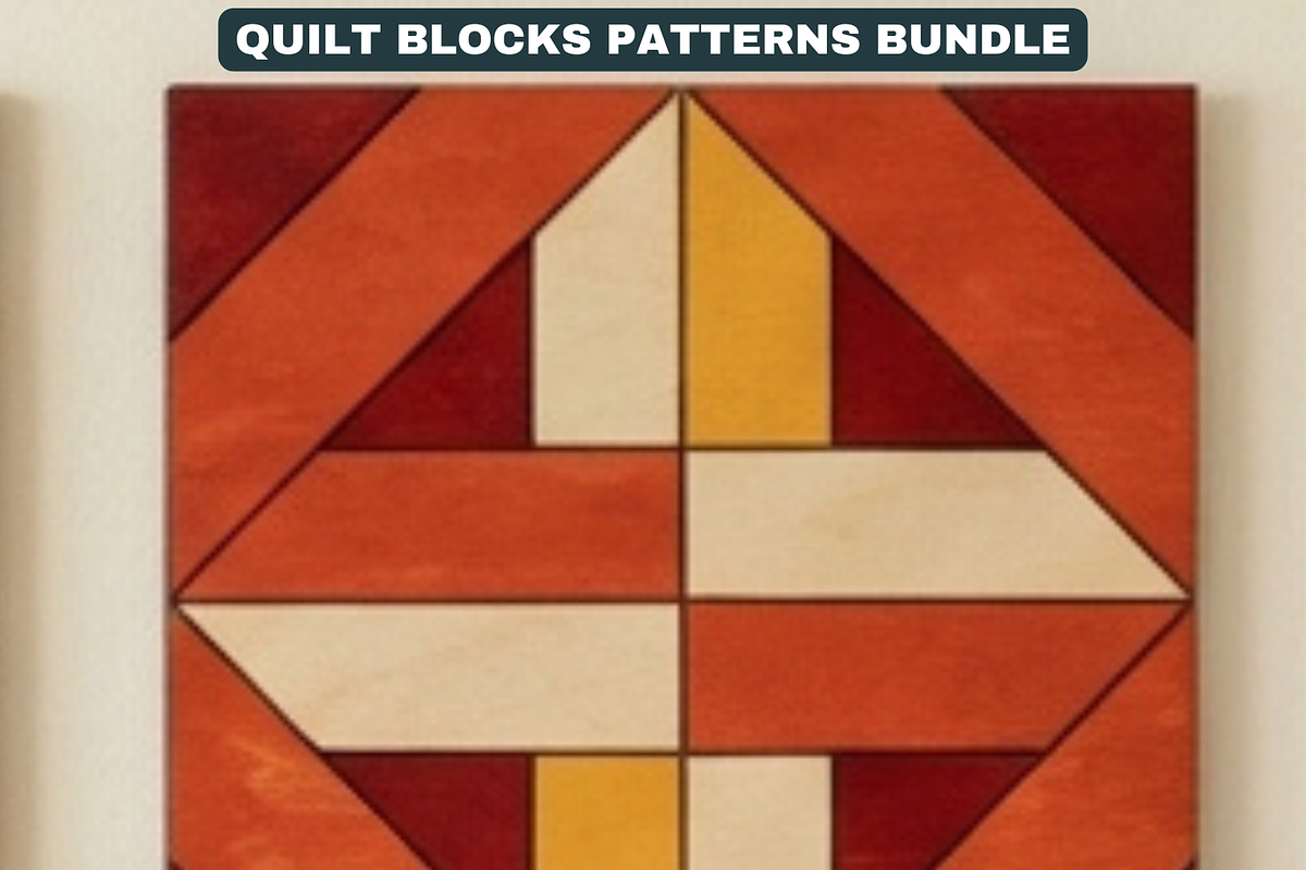 Geometric Barn Quilt Block Patterns, a Pattern Graphic by AtacanDigital (Photo 7 of 19)