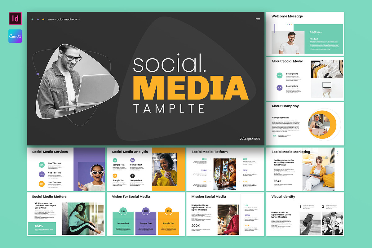 Social Media Presentation Template, a Presentation Template by E-Type (Photo 1 of 5)