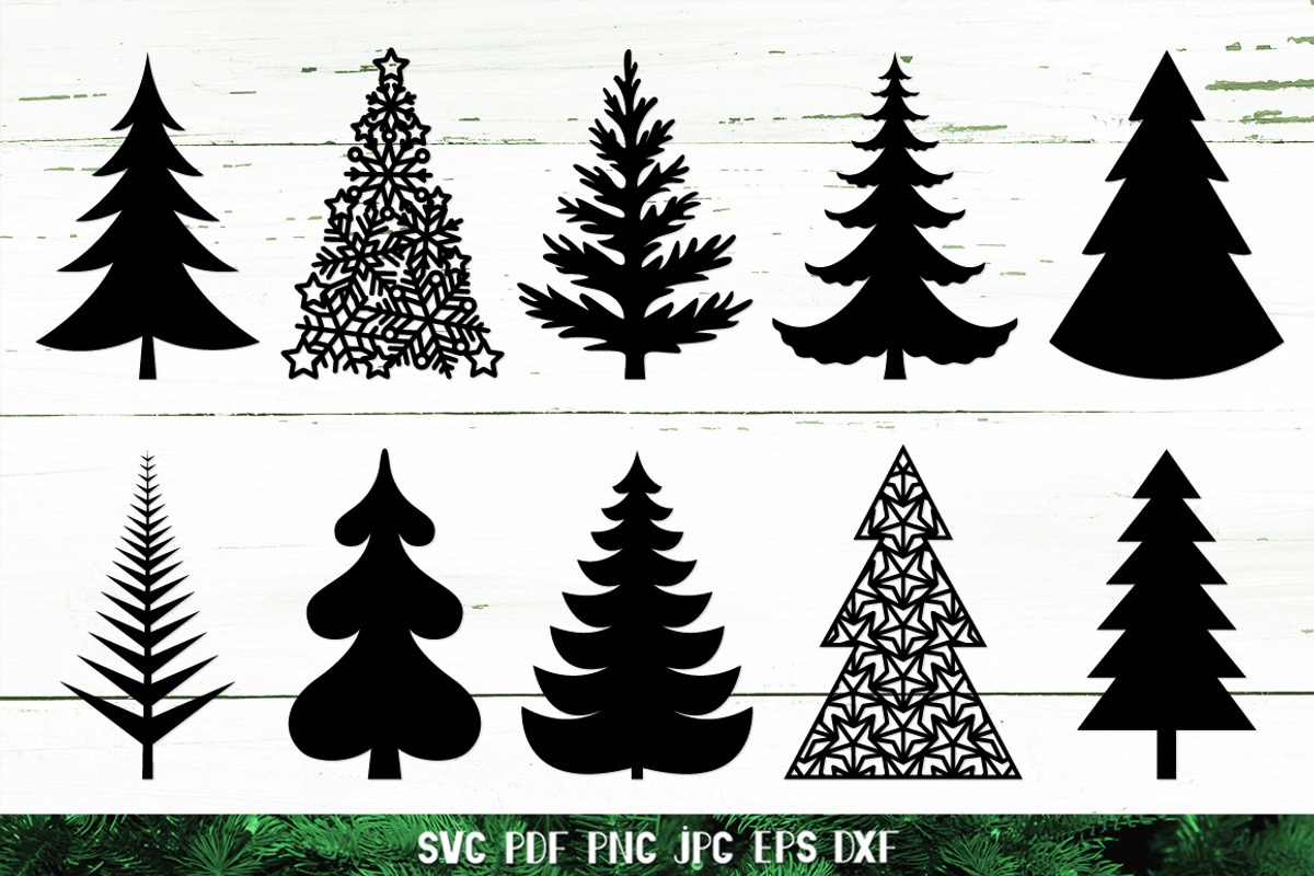Christmas Tree Silhouette Set, a Graphic by Digital_Craftyfox (Photo 11 of 20)
