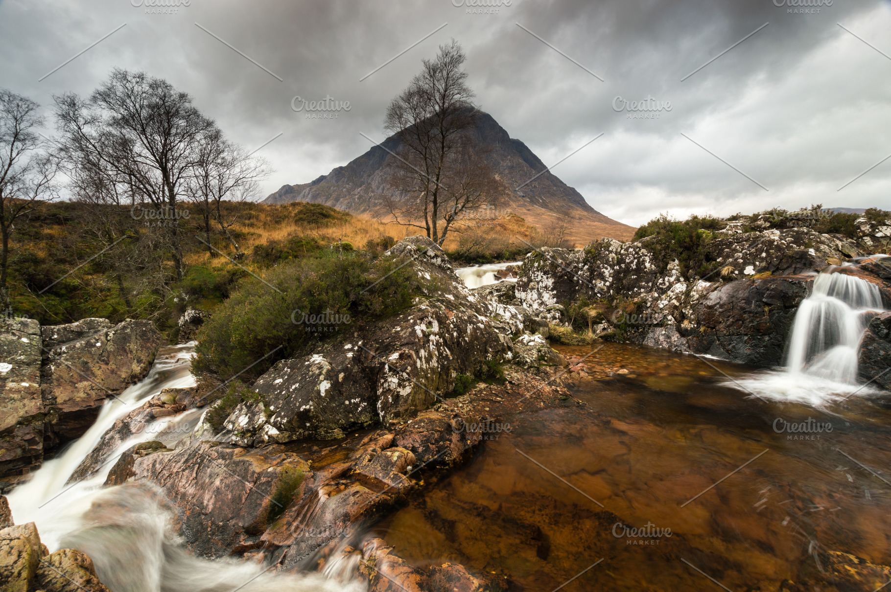 Waterfalls in river nr ballachulish stock photo containing ballachulish and, a Nature Photo by Margaret Clavell