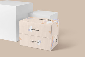 Rectangular Cardboard Box Mockups