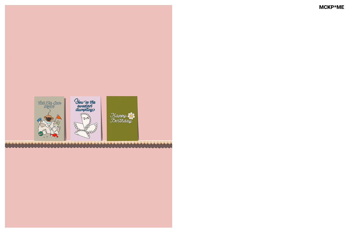A6/B6/A5 CARDS ON BOBBIN SHELVES, a Merchandise Mockup by MCKP*ME (Photo 6 of 9)