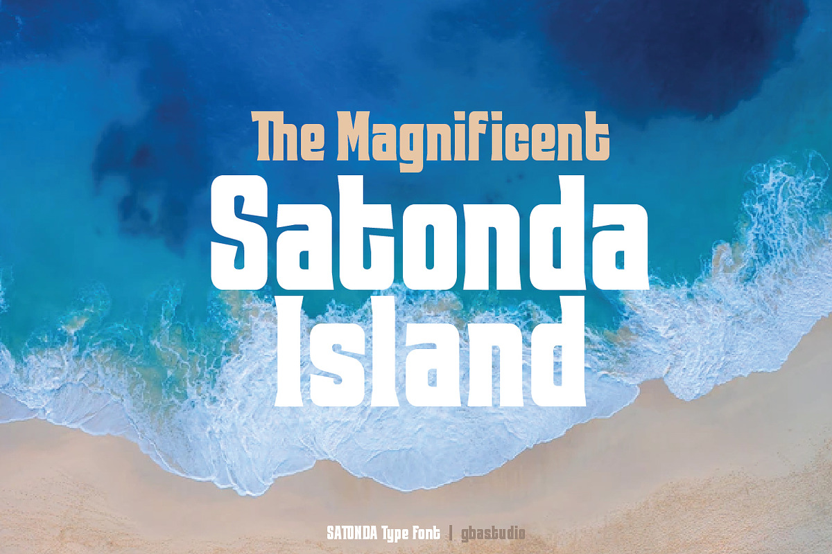 Satonda, a Sans Serif Font by GBAstudio (Photo 1 of 7)