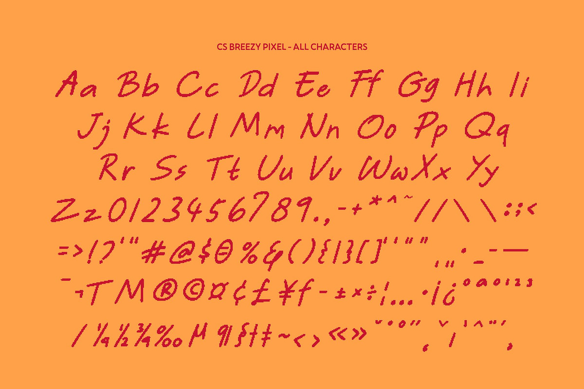 CS Breezy Pixel, a Handwritten Font by Craft Supply Co. (Photo 8 of 8)