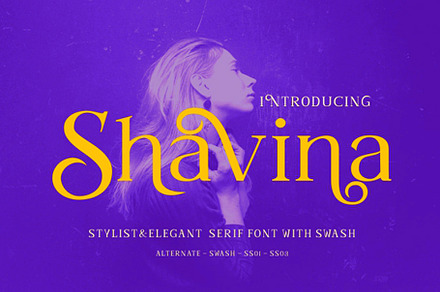 Shavina Serif Font with beauty swash