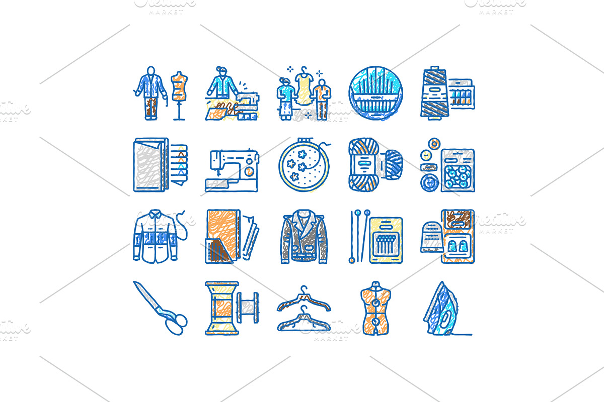 Tailor Worker Sewing Occupation, an Object Illustration by pikepicture