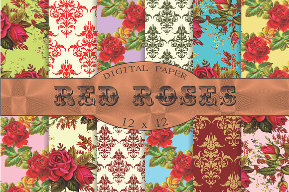 Red roses floral patterns preview 2