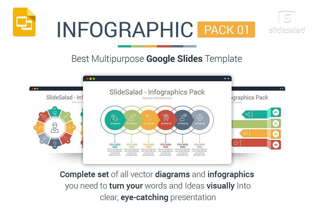 Best Google Slides Infographics Pack, a Presentation Template by SlideSalad (Photo 1 of 35)