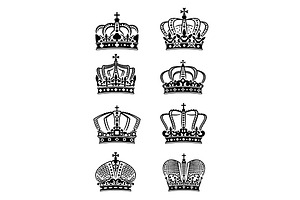 Set Of Vintage Heraldic Royal Crowns