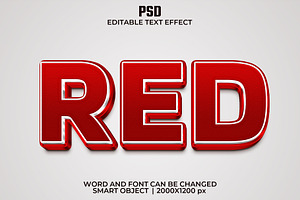 Red 3d Editable Text Effect Style, a Layer Style Add-On by bdrobin