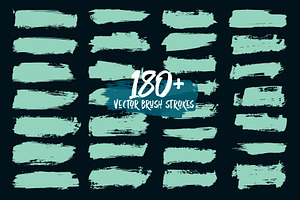 Set of Abstract Grunge Brush Strokes