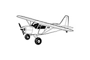 Black and white Stoll bush plane, a Transportation Illustration by LogosDen (Thumbnail 1 of 3)