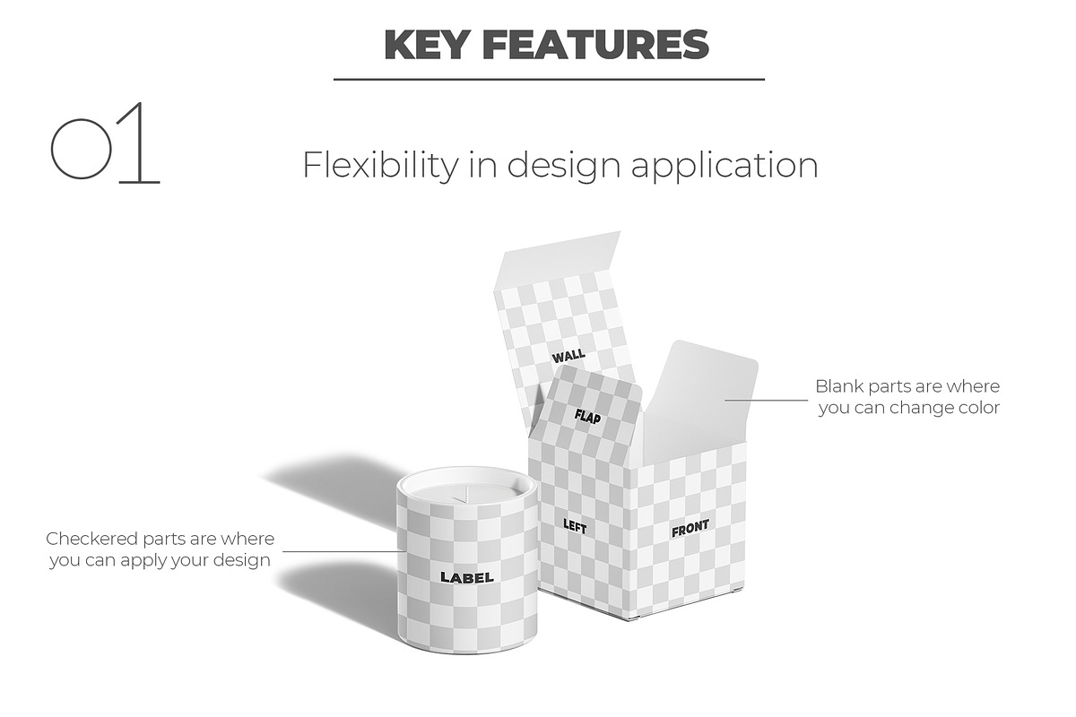 Candle With Cube Box Package Mockup, a Packaging Mockup by Sheikhadesign (Photo 2 of 12)