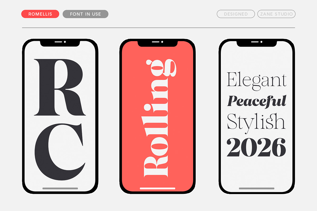 Romellis – Editorial Serif Typeface, a Serif Font by Zane Studio (Photo 6 of 15)