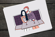 Young couple in cafe, a Food Illustration by Good Studio (Thumbnail 6 of 6)