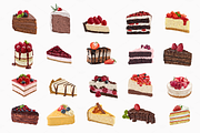 Cake slices VECTOR. 20 illustrations, a Food Illustration by Natalka Dmitrova art (Thumbnail 6 of 15)