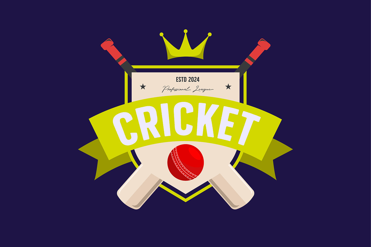 cricket king logo shield emblem icon, a Branding & Logo Template by Pyruos ID