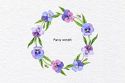Pansy Watercolor Hand drawn set, a Decorative Illustration by KathrineWatercolor (Thumbnail 6 of 9)