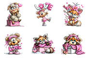 Watercolor Valentine Animals Clipart, an Illustration by CreationArt (Thumbnail 8 of 8)