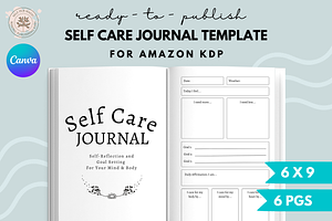 Self Care Journal Template Canva KDP