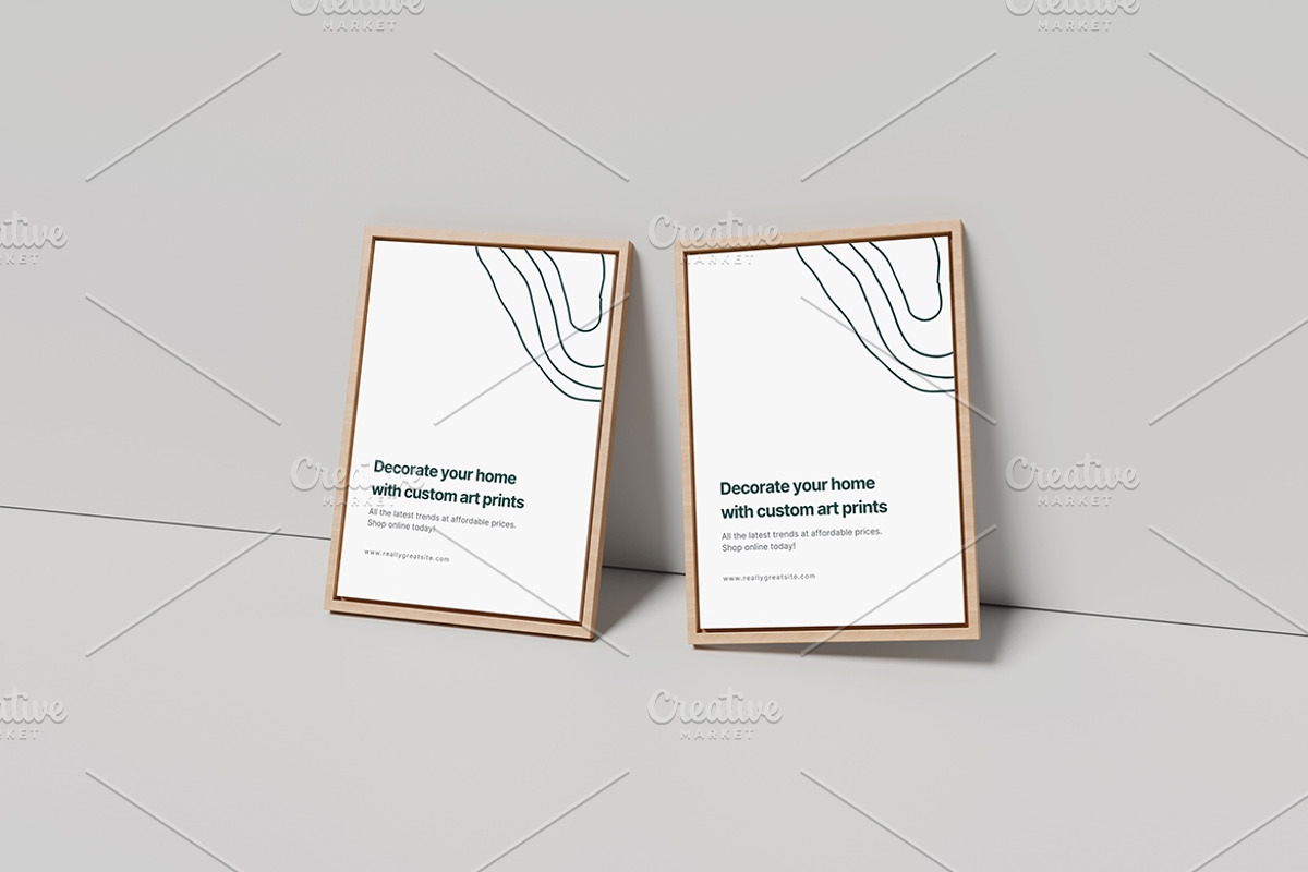 Wooden Frame Poster Mockup, an Advertising Mockup by Gatamotion (Photo 3 of 5)