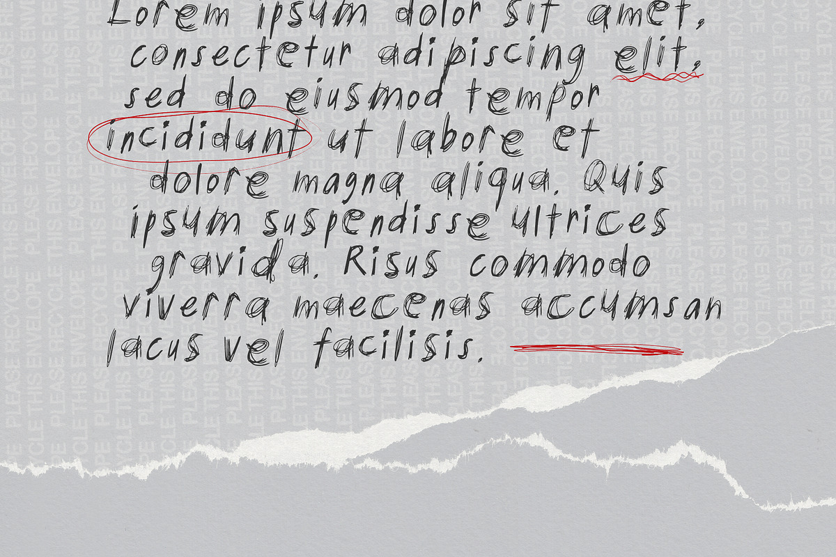 Cursed Boarding Pass Handdrawn Font, a Handwritten Font by Perplexitics (Photo 4 of 8)