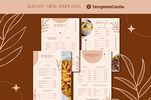 4 Elegant Menu Restaurant Templates, a Templates & Theme by TemplateCastleStore