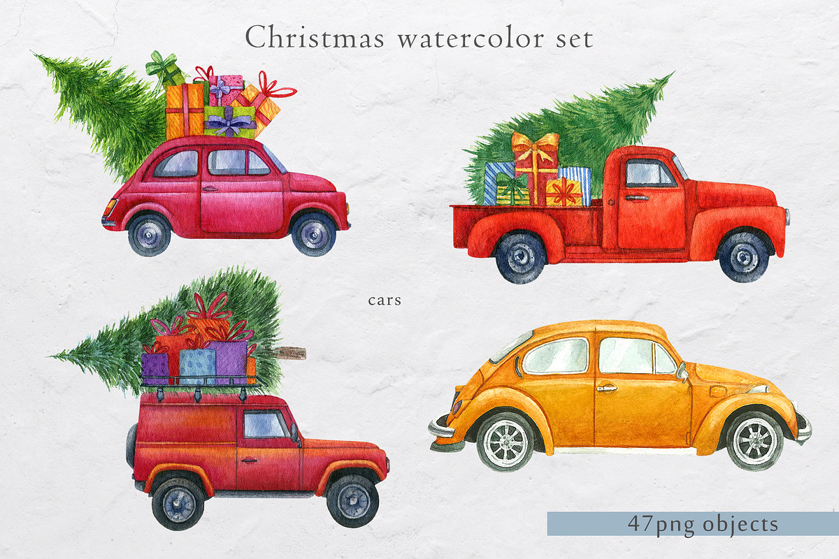 Christmas watercolor set, an Animal Illustration by Nastilustra (Photo 5 of 11)