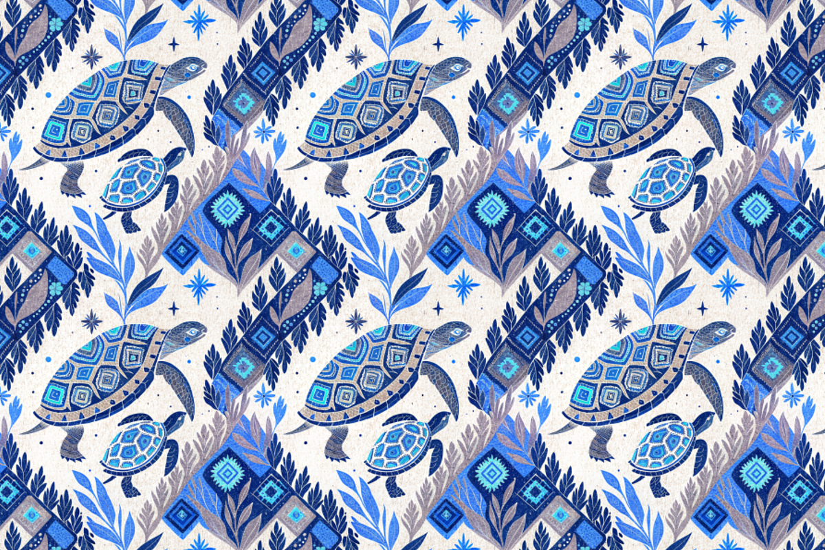 A set of seamless turtles patterns, a Pattern Graphic by Designs by Helen Trupak (Photo 1 of 4)