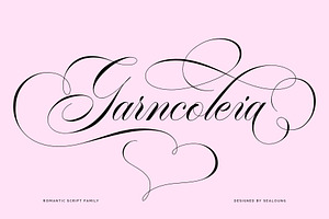 Garncoleia - Romantic Script Family, a Script Font by Sealoung