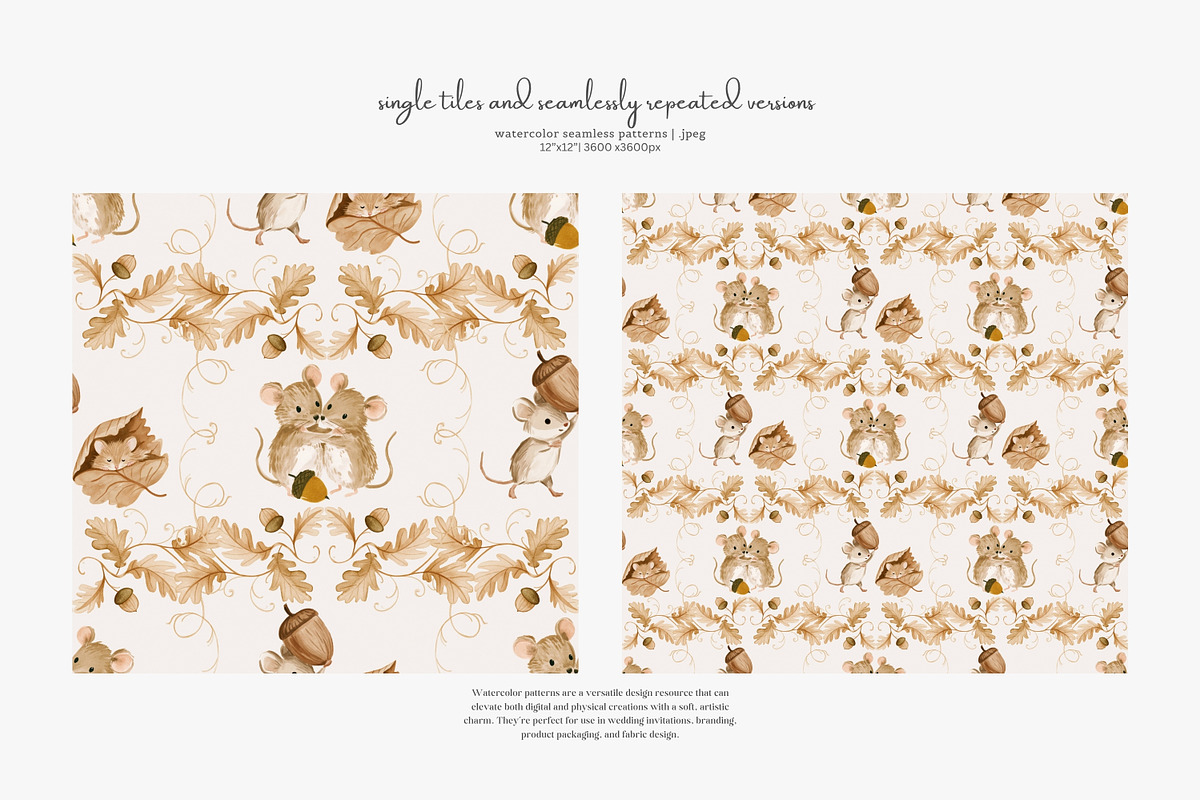 autumn woodland seamless patterns, a Pattern Graphic by Patishop Art (Photo 5 of 10)