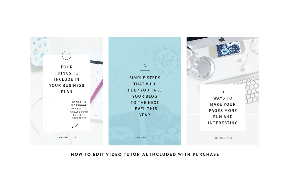 Olivia Pinterest Templates, a Social Media Template by Coded Creative (Photo 4 of 6)