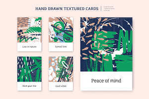 Textured hand drawn cards set, a Texture Graphic by Good Studio