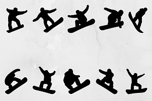 Snowboarding Silhouette SVG #2, a Sport Illustration by newminddesign