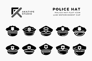 Police Hat Icon Vector, an Icon by Akatype Studio (Thumbnail 1 of 3)