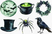 Black Green Halloween Clipart Bundle, an Illustration by Canvas Craft (Thumbnail 3 of 8)
