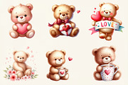 Valentine Teddy with Elements Clipar, an Illustration by DreamCafeArt (Thumbnail 4 of 6)