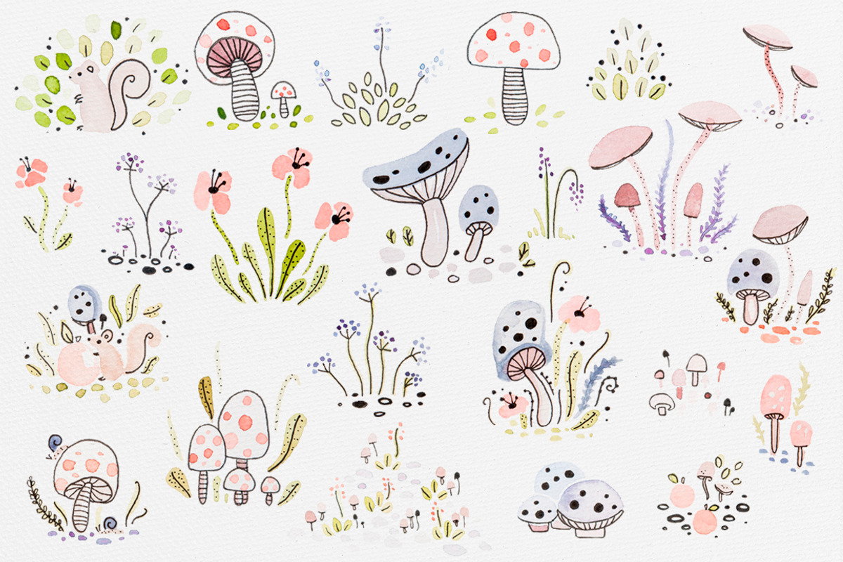 Watercolor Fall Patterns, a Pattern Graphic by Petite Salade (Photo 2 of 6)