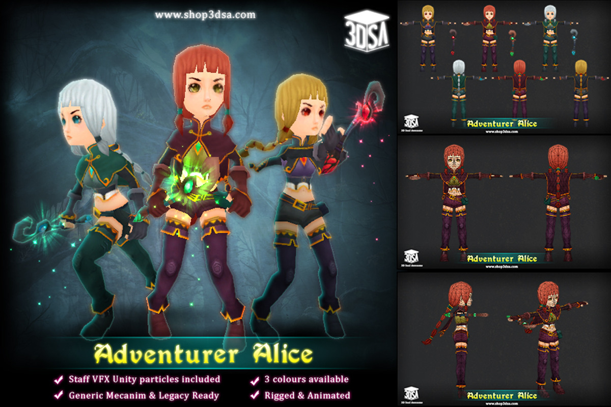 Adventurer Alice, a Characters & Person 3D Model by Meshtint Studio (Photo 1 of 5)