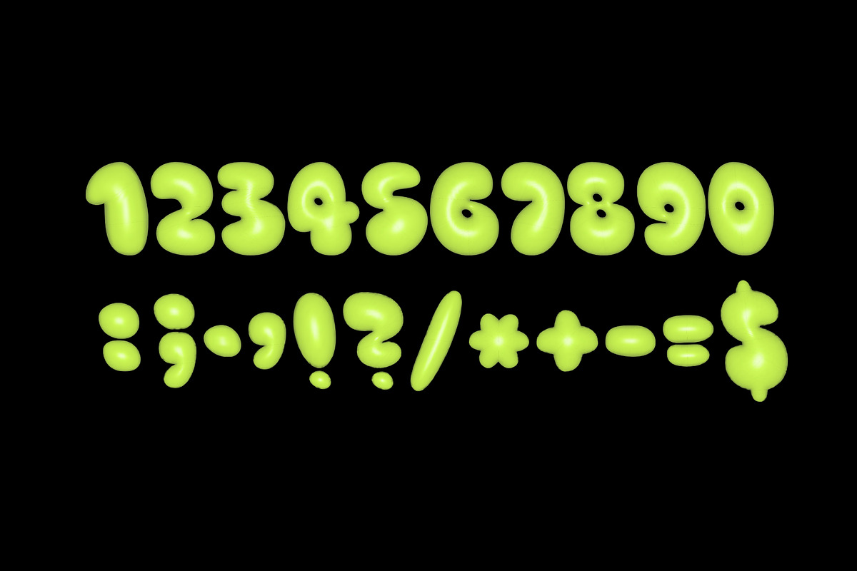 Fresh Green 3D Balloon Alphabet Set, an Object Graphic by Idressart (Photo 3 of 3)