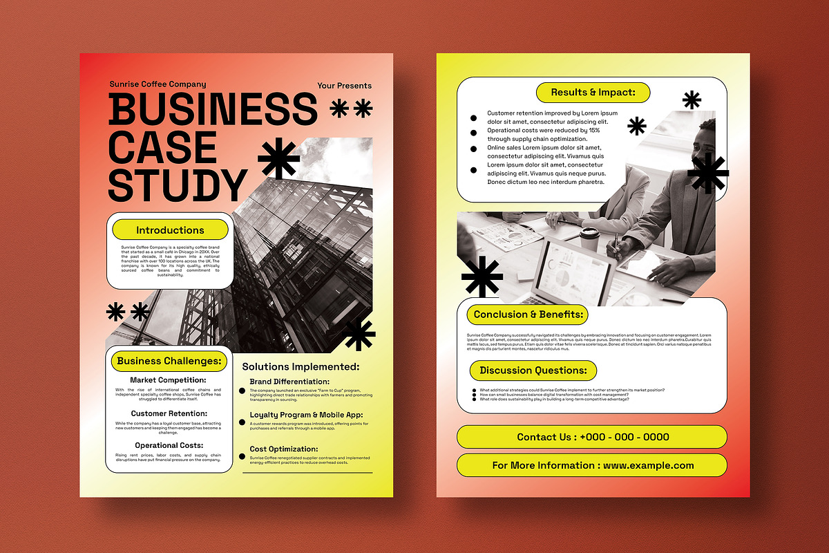 Red Yellow Business Case Study, a Flyer Template by graphicook (Photo 2 of 2)