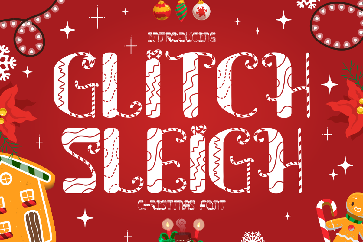 Glitch Sleigh – Christmas Font, a Font by PutraCetol Studio (Photo 1 of 5)