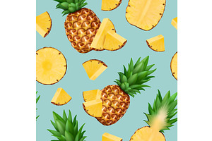 Pineapple Pattern. Tropical Exotic