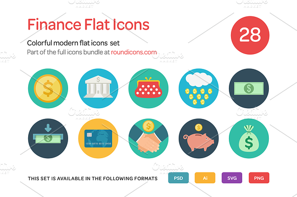 Finance Flat Icons Set