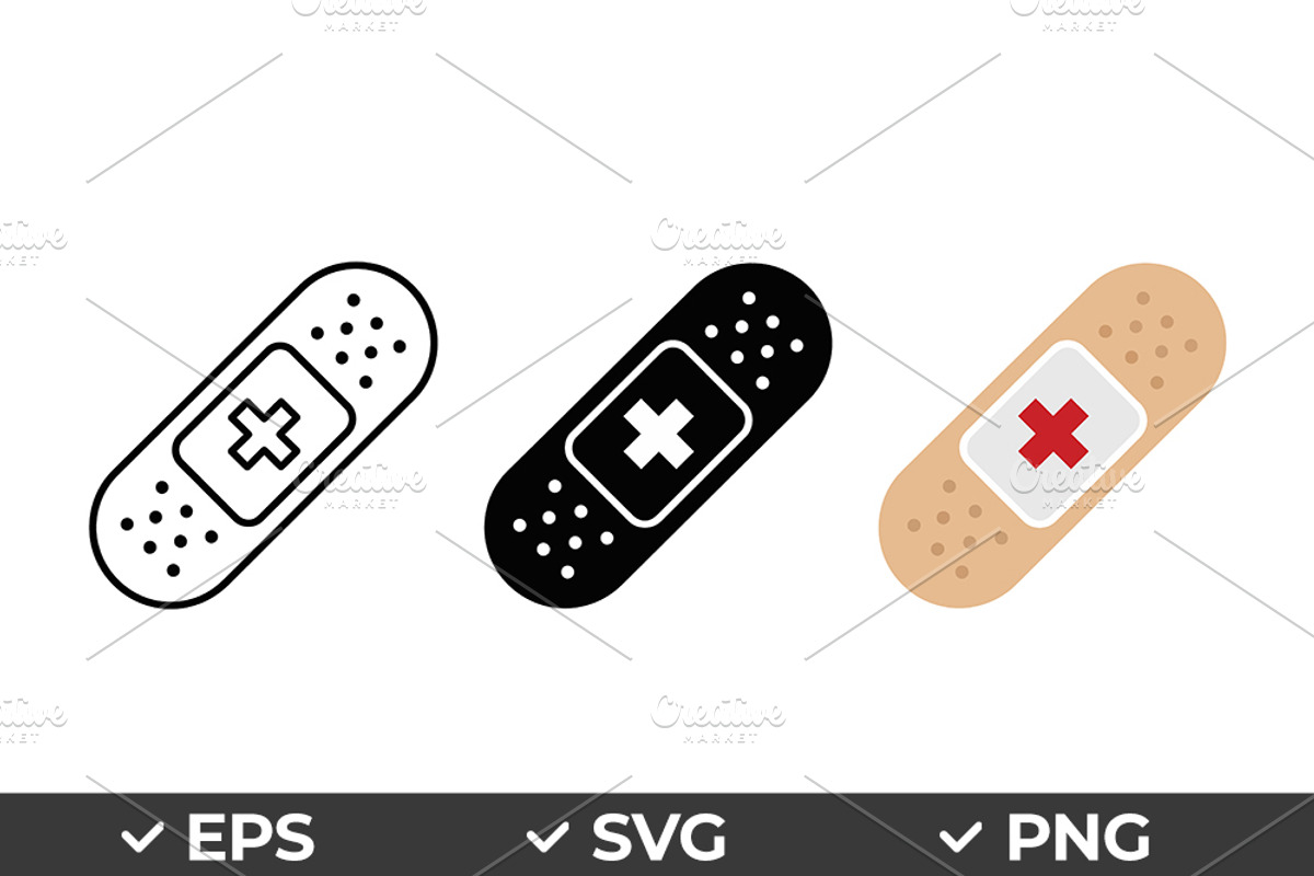 Medical Bandage Vector Icon Set, an Object Graphic by Artonix (Photo 1 of 3)