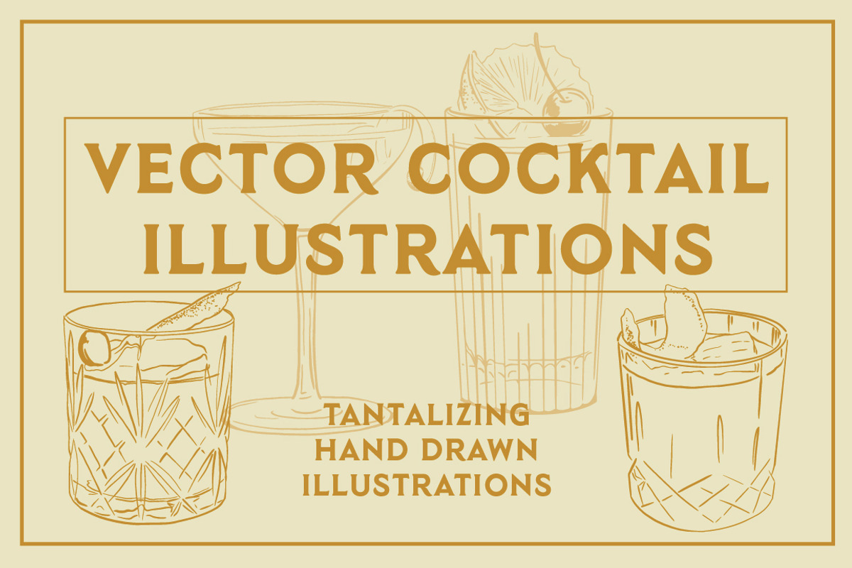 Vector Cocktail Illustrations, a Food Illustration by Instinct Design Co (Photo 1 of 3)